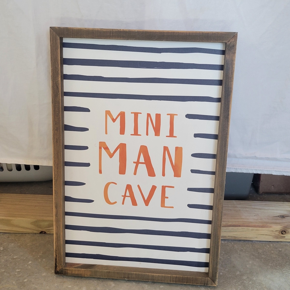 Hobby Lobby Orange and Blue Mini Man Cave Sign